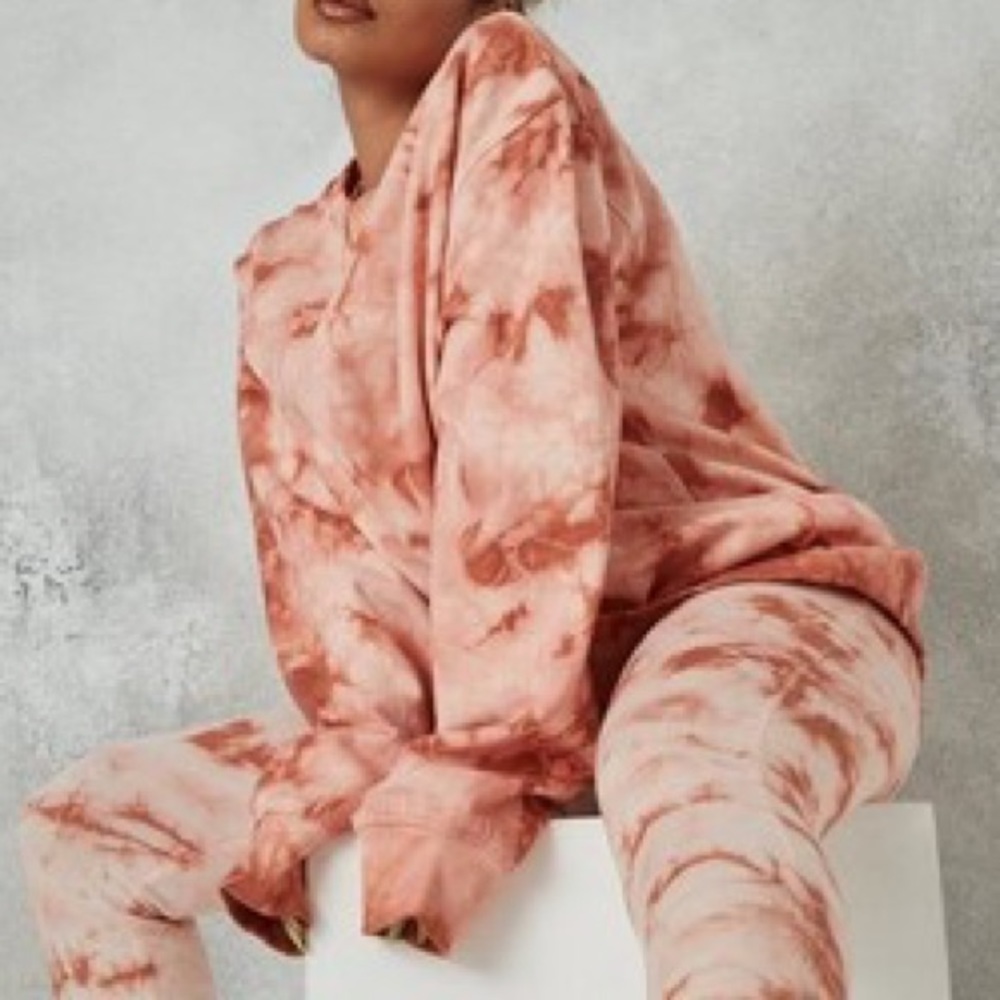 Missguided Tall Orange Tie Dye Crewneck